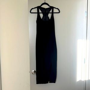 Jay Godfrey Sexy Black High Slit Midi Racerback Dress Size 0